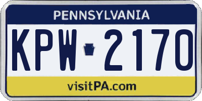 PA license plate KPW2170