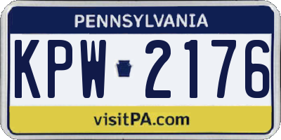 PA license plate KPW2176