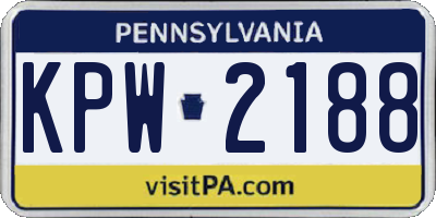 PA license plate KPW2188