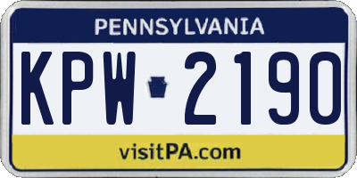 PA license plate KPW2190