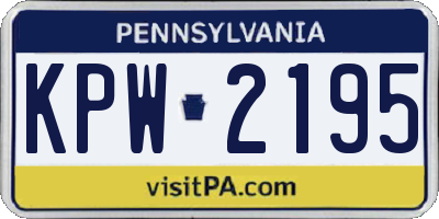 PA license plate KPW2195