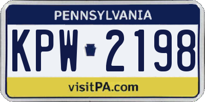PA license plate KPW2198