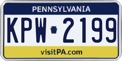 PA license plate KPW2199