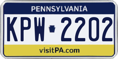 PA license plate KPW2202