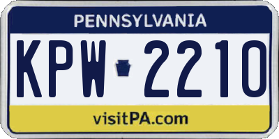 PA license plate KPW2210