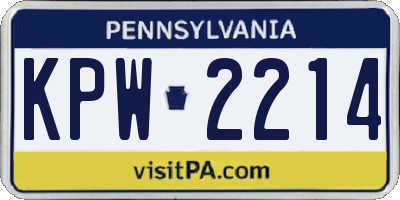 PA license plate KPW2214
