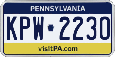 PA license plate KPW2230