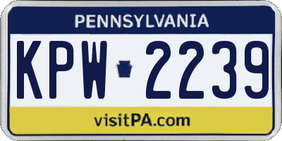 PA license plate KPW2239