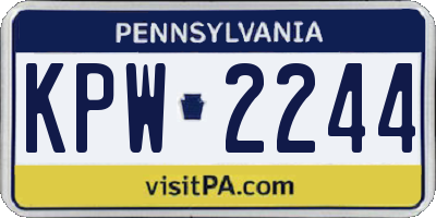 PA license plate KPW2244