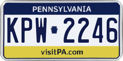 PA license plate KPW2246