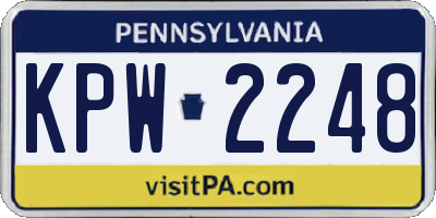PA license plate KPW2248