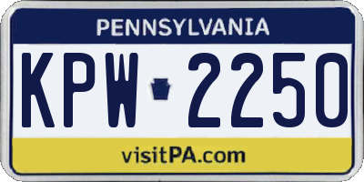 PA license plate KPW2250