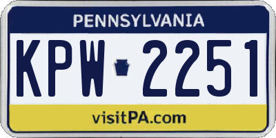 PA license plate KPW2251