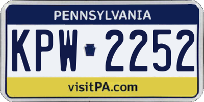 PA license plate KPW2252