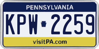 PA license plate KPW2259