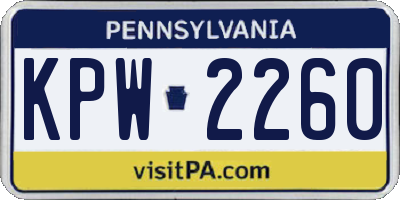PA license plate KPW2260