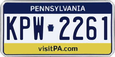 PA license plate KPW2261