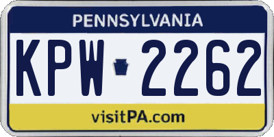 PA license plate KPW2262