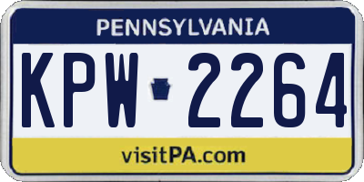 PA license plate KPW2264