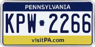PA license plate KPW2266