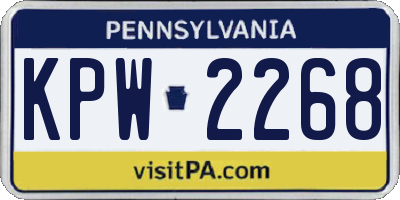 PA license plate KPW2268