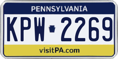 PA license plate KPW2269