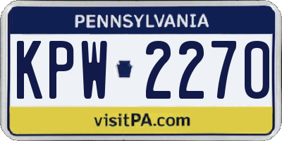 PA license plate KPW2270