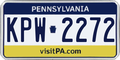 PA license plate KPW2272