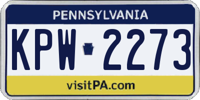 PA license plate KPW2273