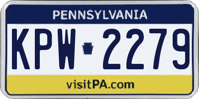 PA license plate KPW2279