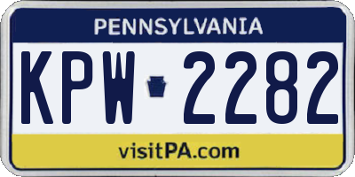 PA license plate KPW2282