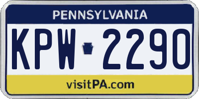 PA license plate KPW2290