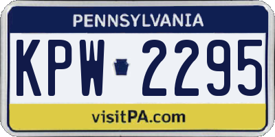 PA license plate KPW2295