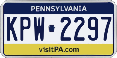 PA license plate KPW2297