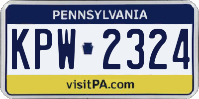 PA license plate KPW2324