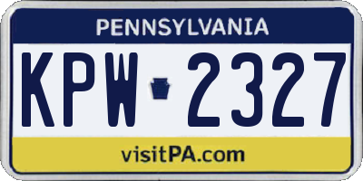 PA license plate KPW2327