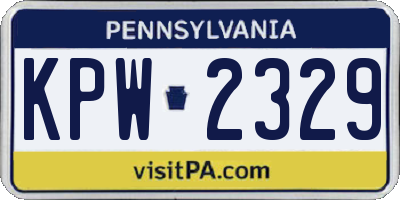 PA license plate KPW2329