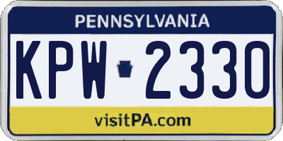 PA license plate KPW2330