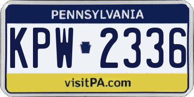 PA license plate KPW2336