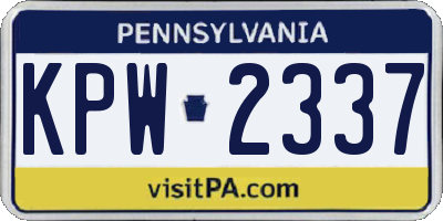 PA license plate KPW2337