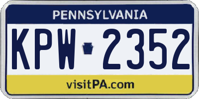 PA license plate KPW2352