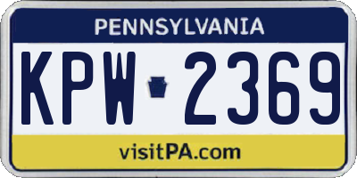 PA license plate KPW2369
