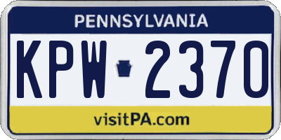 PA license plate KPW2370