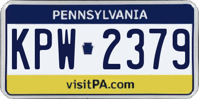 PA license plate KPW2379