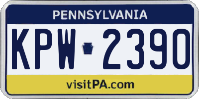 PA license plate KPW2390