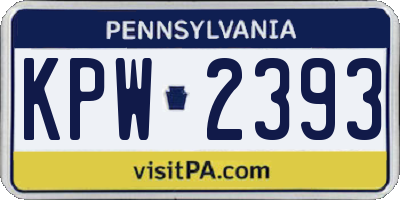 PA license plate KPW2393