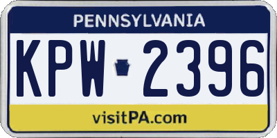PA license plate KPW2396