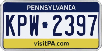 PA license plate KPW2397