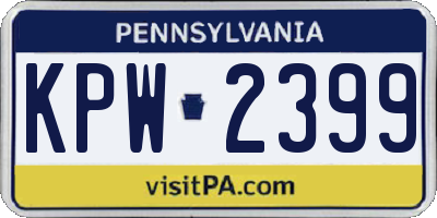 PA license plate KPW2399