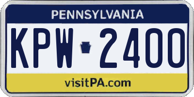 PA license plate KPW2400